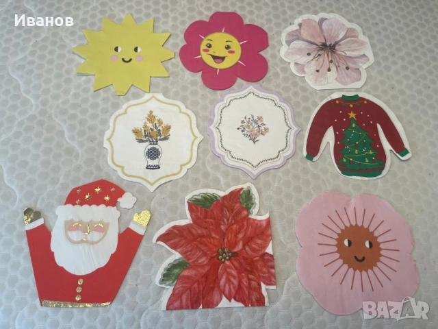 Колекция от 100 бр. кръгли и с различни форми салфетки, снимка 5 - Други ценни предмети - 52452187