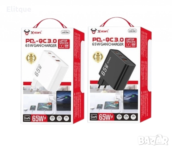 Тройно бързо зарядно устройство 2xType-C+USB-A, снимка 5 - Оригинални зарядни - 52839241