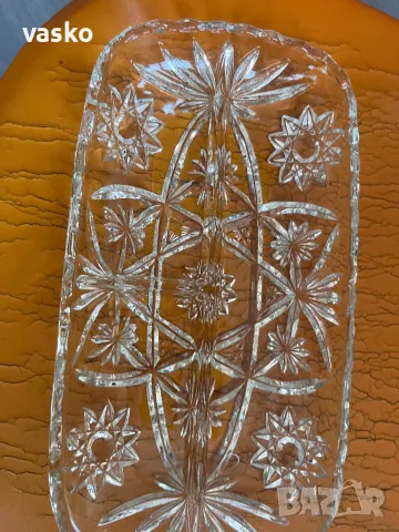 Кристално плато 30х16 см, снимка 8 - Чинии - 49672192