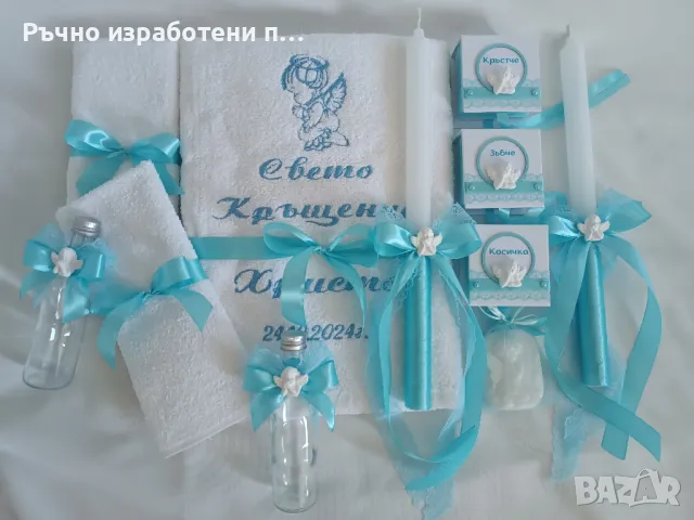 Комплект в светло синьо, снимка 2 - Подаръци за кръщене - 48510872