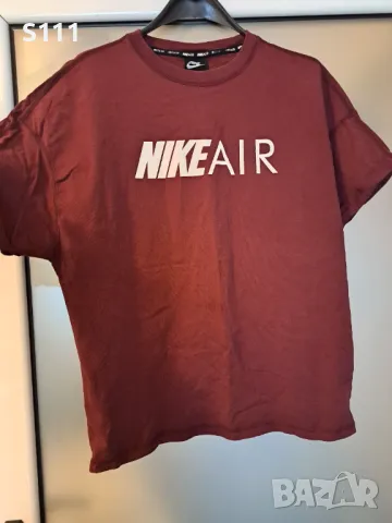 NIKE AIR оригинален топ/тениска с къси ръкави в бордо, като нов, снимка 2 - Тениски - 50315253