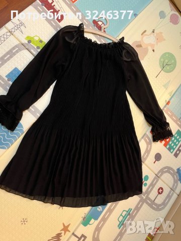 Черна рокля свободен модел , снимка 4 - Рокли - 44436652