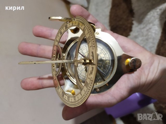 Огромен компас със слънчев часовник, снимка 7 - Антикварни и старинни предмети - 31203596