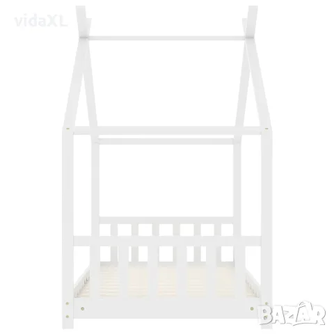 vidaXL Рамка за детско легло, бяла, бор масив, 80x160 см, снимка 5 - Бебешки легла и матраци - 56146564