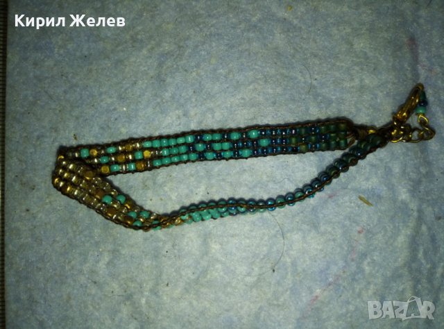 КРАСИВА НЕЖНА МЪНИСТЕНА ЗЛАТИСТА ЕТНО - АРТ СТИЛ ГРИВНИЧКА 38932, снимка 6 - Гривни - 42089397