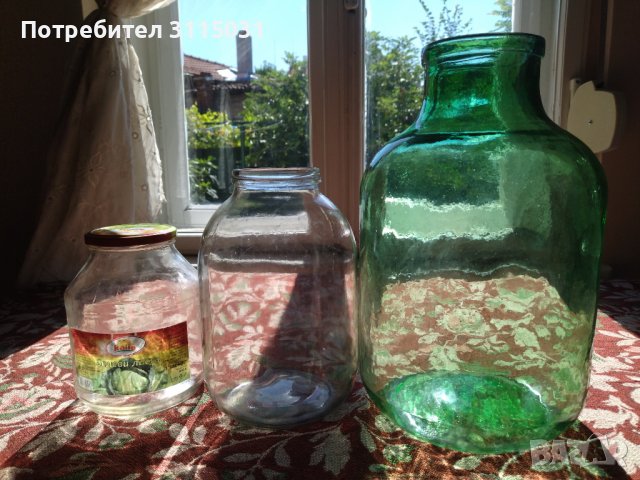 Буркани с Оплетка и Стъклени, снимка 2 - Буркани, бутилки и капачки - 37402373