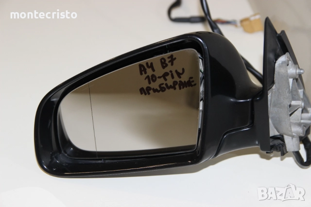 Ляво електрическо огледало Audi A4 B7 / 10 пина / прибиране / прибиращо 🎨Цвят: Черен Черно, снимка 3 - Части - 52933390