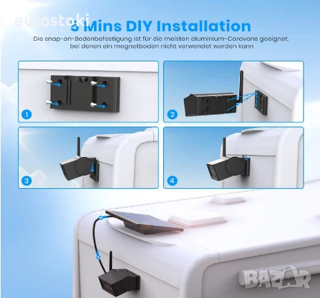 AUTO-VOX комплект камера за заден ход с монитор и соларна батерия, монитор 7 инча,  IR Нощно Видение, снимка 3 - Аксесоари и консумативи - 51253794