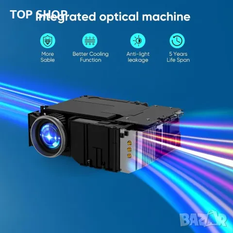 Проектор с Wifi и Bluetooth, Wielio GC05A 16000 lum с екран, снимка 14 - Плейъри, домашно кино, прожектори - 48648493