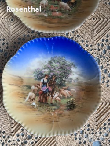 Антикварен десертен сервиз с пасторални картини, снимка 9 - Сервизи - 34087439