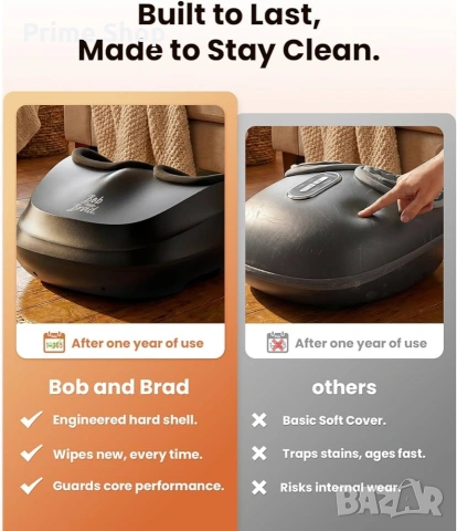 Електрически шиацу масажор за крака с въздушна компресия и загряване Bob & Brad, снимка 5 - Масажори - 51720575