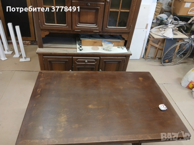 Старинна разтегателна маса изработена 1956 г., снимка 4 - Антикварни и старинни предмети - 54358952