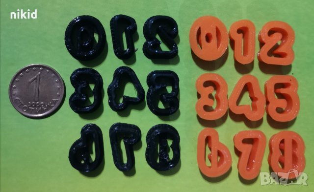 1 см малки цифри числа пластмасови резци форми за фондан тесто украса декор торта , снимка 1 - Форми - 30375572