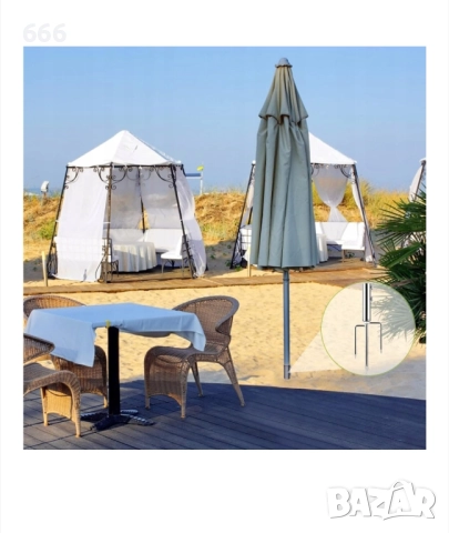 Метална стойка за плажни чадъри, Сребриста., снимка 5 - Други - 52876653