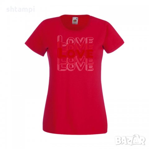 Дамска тениска Свети Валентин LOVE LOVE LOVE 2, снимка 5 - Тениски - 35647309