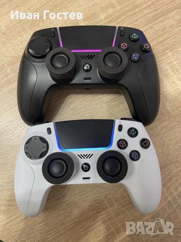 Комплект 2 бр. Безжични джойстици / контролери за PS4 / PC (RGB подсветка)