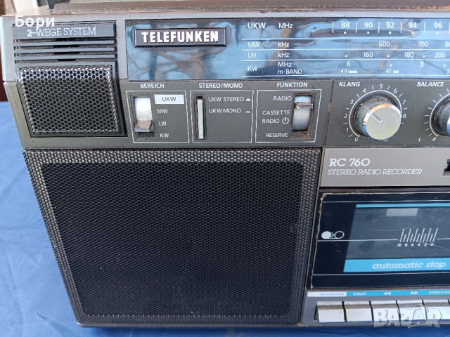 TELEFUNKEN Радиокасетофон, снимка 2 - Радиокасетофони, транзистори - 44931523