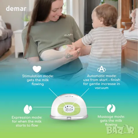 Двойна електрическа помпа за кърма Ardo Melia, 4 режима и 15 нива, акумулаторни, снимка 6 - Помпи за кърма - 49885919