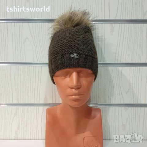 Нова зимна дамска шапка СилвърСтар с подплата плюш в кафяв цвят, снимка 9 - Шапки - 35510329