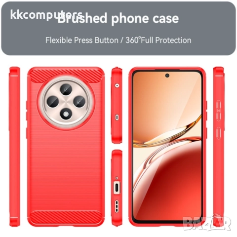OPPO Reno12 F /12 FS 5G Удароустойчив Carbon Fiber Калъф и Протектор, снимка 2 - Калъфи, кейсове - 52977024