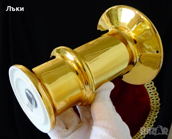 Порцеланова ваза баварски порцелан Gerold,злато 24 карата. , снимка 2 - Вази - 51595390