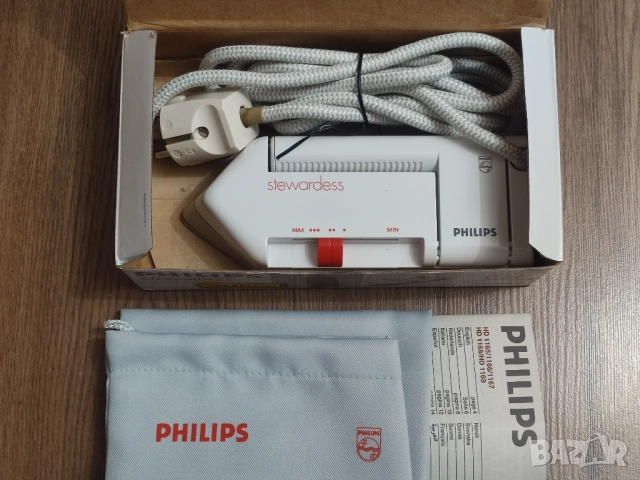 Мини туристическа ютия Philips Stewardess 220V / 110V с незалепваща гладеща повърхност, снимка 10 - Ютии - 52353409