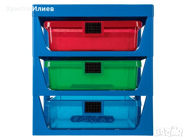 LEGO Лего кутия за съхранение с 3 чекмеджета син Органайзер , снимка 2 - Конструктори - 50725370