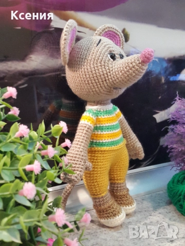 Мишка, Плетена играчка, Ръчно изработена, Перфектен подарък, снимка 5 - Плюшени играчки - 51974617