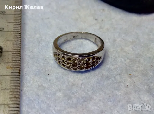 СТИЛЕН СТАР ПРЪСТЕН от БЛАГОРОДНА СТОМАНА с БЯЛА ПОЗЛАТА и ПЕЧАТ 835 НЯКОИ ЦИРКОНЧЕТА ЛИПСВАТ! 48266, снимка 4 - Пръстени - 49704318