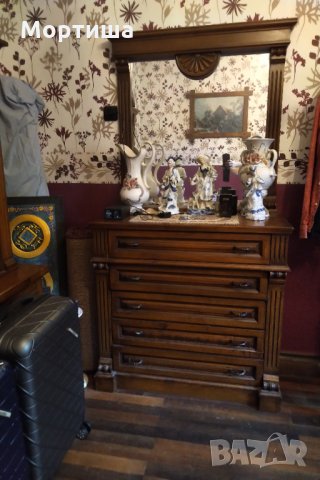 Ретро ракла с великолепно огледало масивно дърво намаление , снимка 2 - Скринове - 29387052