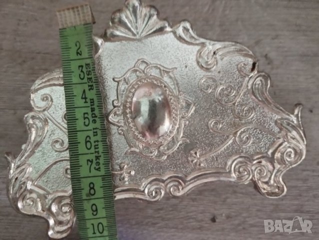 посребрен метален салфетник, снимка 2 - Антикварни и старинни предмети - 42357826
