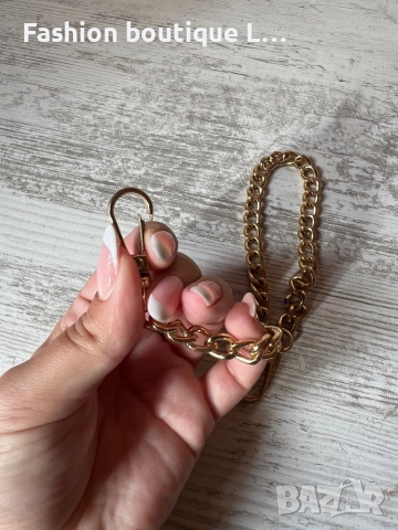 Златист синджир с две закопчалки от двата края подходящ като аксесоар за дънки , чанти и други ❤️, снимка 3 - Други - 52401481