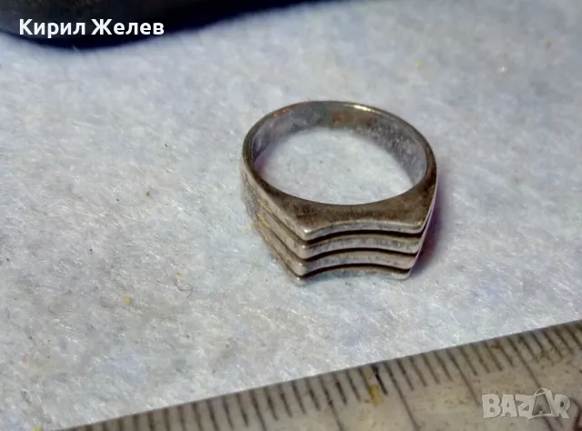 СТАР СРЕБЪРЕН ПРЪСТЕН СРЕБРО 925 МАЙСТОРСКА РЪЧНА РЕТРО АРТ СТИЛ ИЗРАБОТКА 48618, снимка 4 - Пръстени - 48938439