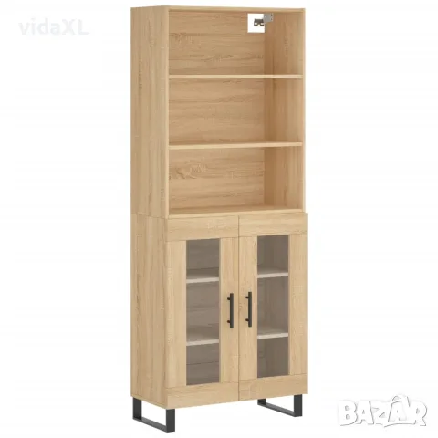 vidaXL Висок шкаф, дъб сонома, 69,5x34x180 см, инженерно дърво