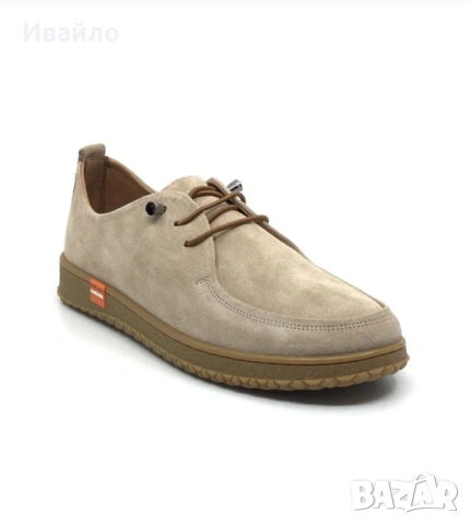 Дамски обувки от естествен велур в бежово с равна подметка, снимка 4 - Дамски ежедневни обувки - 53892026