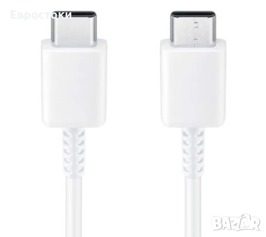 Кабел за пренос на данни и зареждане USB-C - USB-C Samsung EP-DA705, 25W, 1 м, цвят: бяло, снимка 2 - Селфи стикове, аксесоари - 49351077