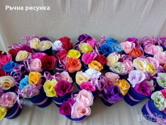 Вазичка с три рози-2лв, снимка 8 - Декорация за дома - 31985560