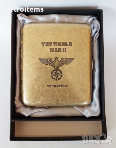 WW II Метална табакера за 20 стандартни цигари., снимка 4 - Колекции - 37760762