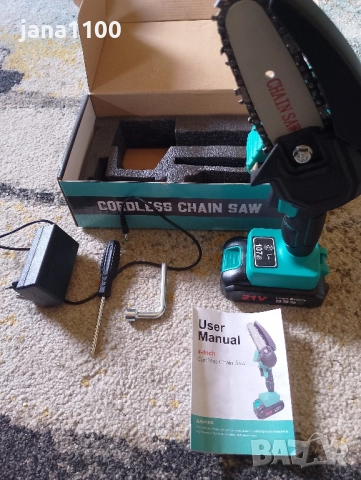 Мини, акумулаторна верижна резачка21V, снимка 4 - Градинска техника - 51855809