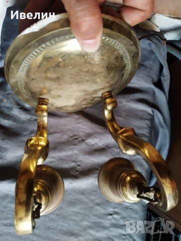 масивен бронзов аплик арт деко, снимка 3 - Лампи за стена - 29237398