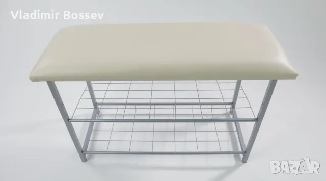 Рафт за обувки с подплатена пейка PVC, снимка 3 - Етажерки - 44096783