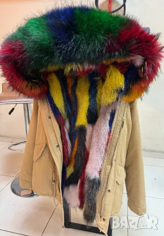 яке парка естествен косъм, снимка 6 - Якета - 34659237