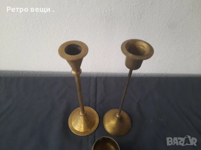 свещници от месинг, снимка 3 - Декорация за дома - 56509695