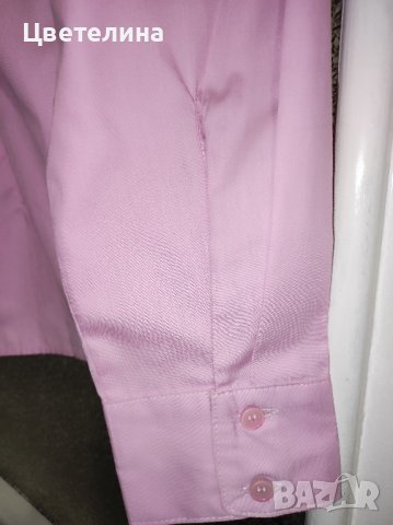 Дамска вталена розова риза с яка от харбали размер S цена 45 лв. dressforless, снимка 6 - Ризи - 42651133