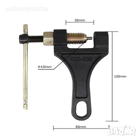 ИНСТРУМЕНТ ЗА РАЗГЛОБЯВАНЕ НА МОТО ВЕРИГИ 420 до 530 мм, снимка 3 - Аксесоари и консумативи - 48831632