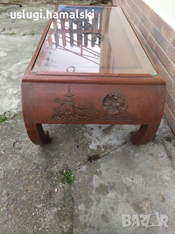Старинна азиатска маса с дърворезба, снимка 5 - Антикварни и старинни предмети - 54125790