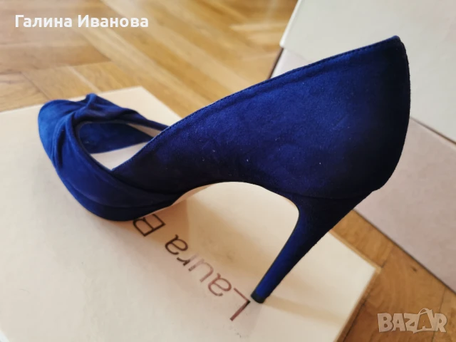 Обувки висок ток, Karen Millen, 38 номер, НОВИ, Navy Blue цвят, снимка 5 - Дамски обувки на ток - 50737810