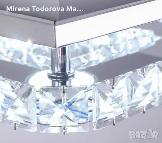        LED таванна светлина, квадратна кристална лампа, снимка 2 - Лампи за таван - 34302232