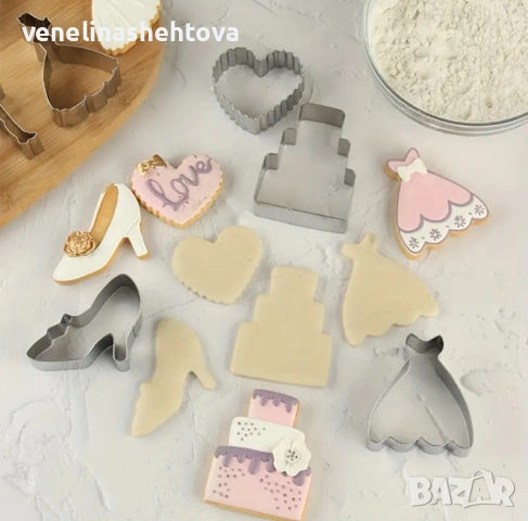 Булка младоженец рокля торта резци тесто бисквитки фондан декорация торта , снимка 2 - Форми - 53921737