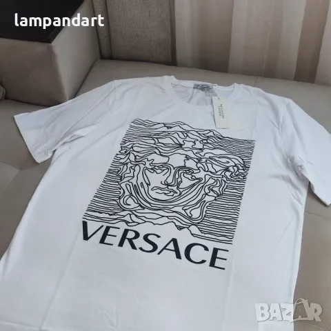 Тениска Versace Мedusa в бяло/черно/сиво